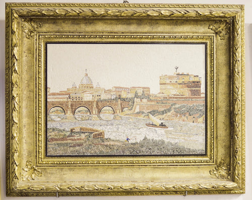Castel Sant'Angelo mosaic artwork handcrafted Roman fine art by Fabio Bordi