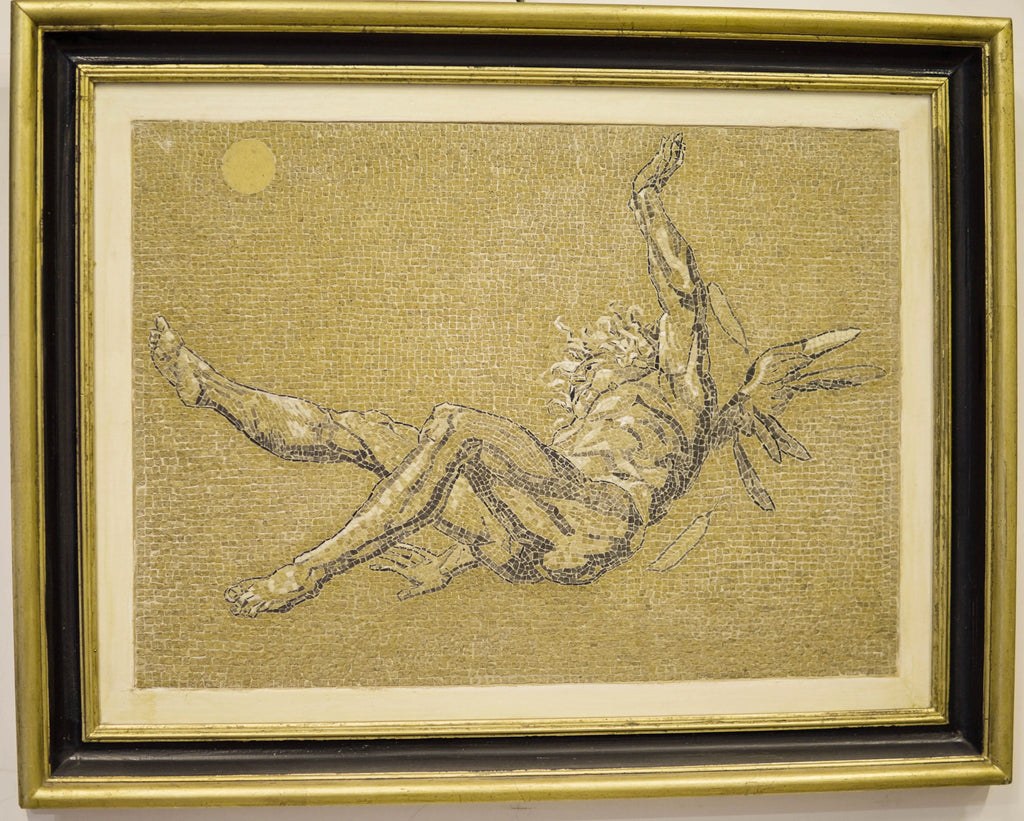 Icarus large-scale original Roman mosaic artwork by master mosaicist Fabio Bordi