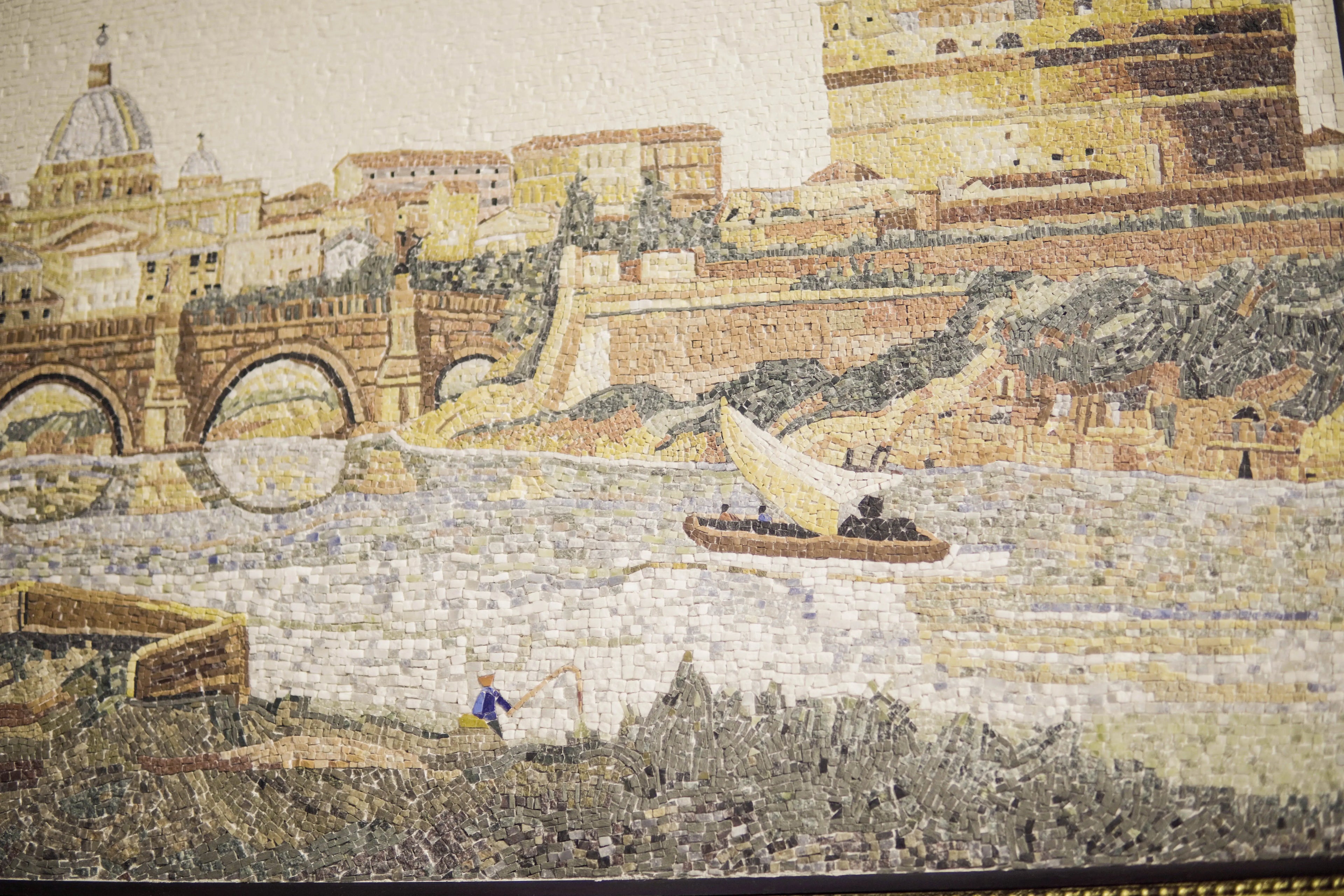 Full panel of Castel Sant'Angelo mosaic, large format Roman fine art Made in Italy