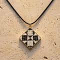 Handcrafted Roman mosaic pendant with gold leaf and Venetian glass tesserae by Fabio Bordi